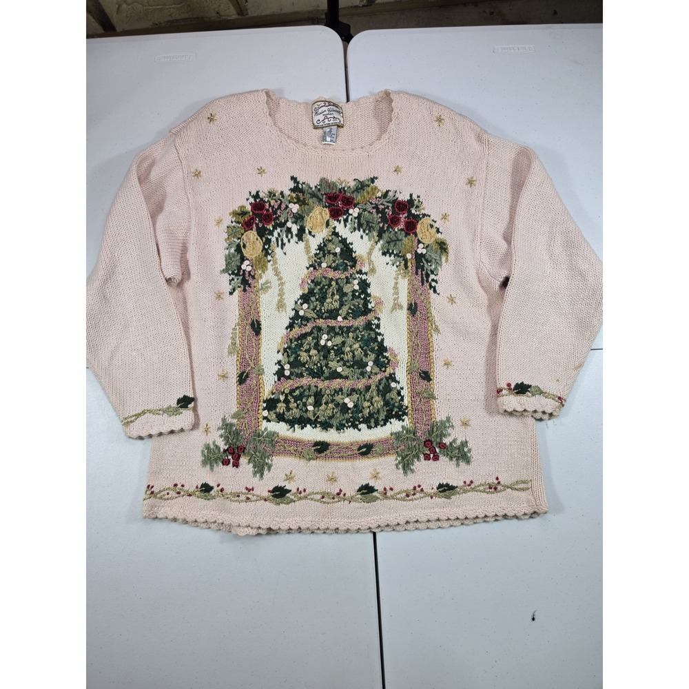 Vintage Heirloom Collectibles 22/24 Christmas Tree Sweater Embroidered Holiday